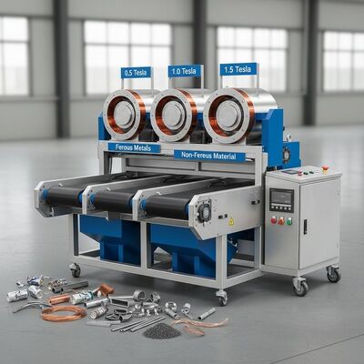 磁場強度 0.5〜1.5 テスラ 電磁分離器 産業金属採掘を保証する自動システム