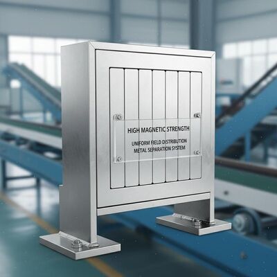 工業用金属分離を保証する均一な磁場分布を備えた高磁力プレートマグネットセパレーター