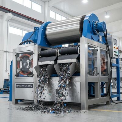 非金属材料からの鉄金属の分離 自動作業および絶縁方法Eを備えた電磁分離機による選別