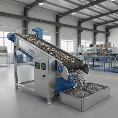 鉄金属を非金属材料から分離する 電磁場強度0.5〜1.5テスラを持つ電磁分離機