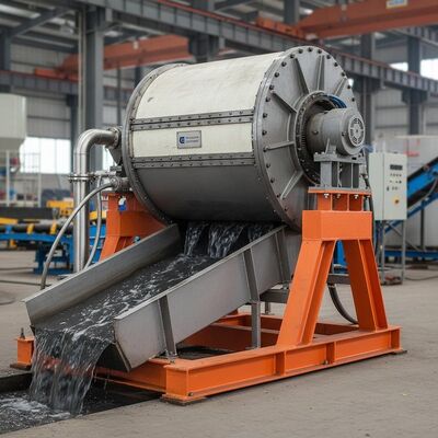 水平または傾斜の湿磁分離器 円筒形構造と隔熱性 E 級 鉱物加工に適し
