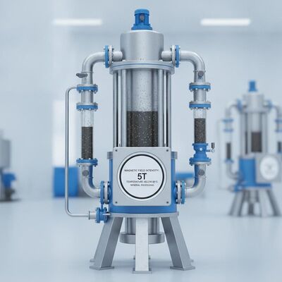 垂直構造形 湿気磁気分離器 磁場強度 5T 鉱物加工のための60度未満の温度