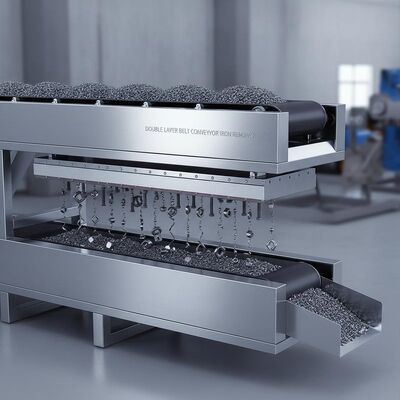 二重層帯コンベヤー 鉄を取り除く 永久磁気分離器 316SS シェル材料を使用して鉄を取り除く